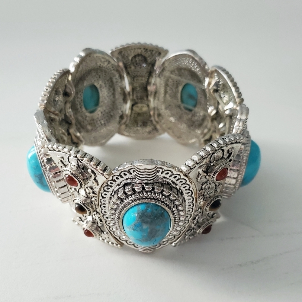 JR Graziano "Best West" Turquoise Stretch Bracelet - Picture 1 of 5
